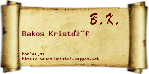 Bakos Kristóf névjegykártya